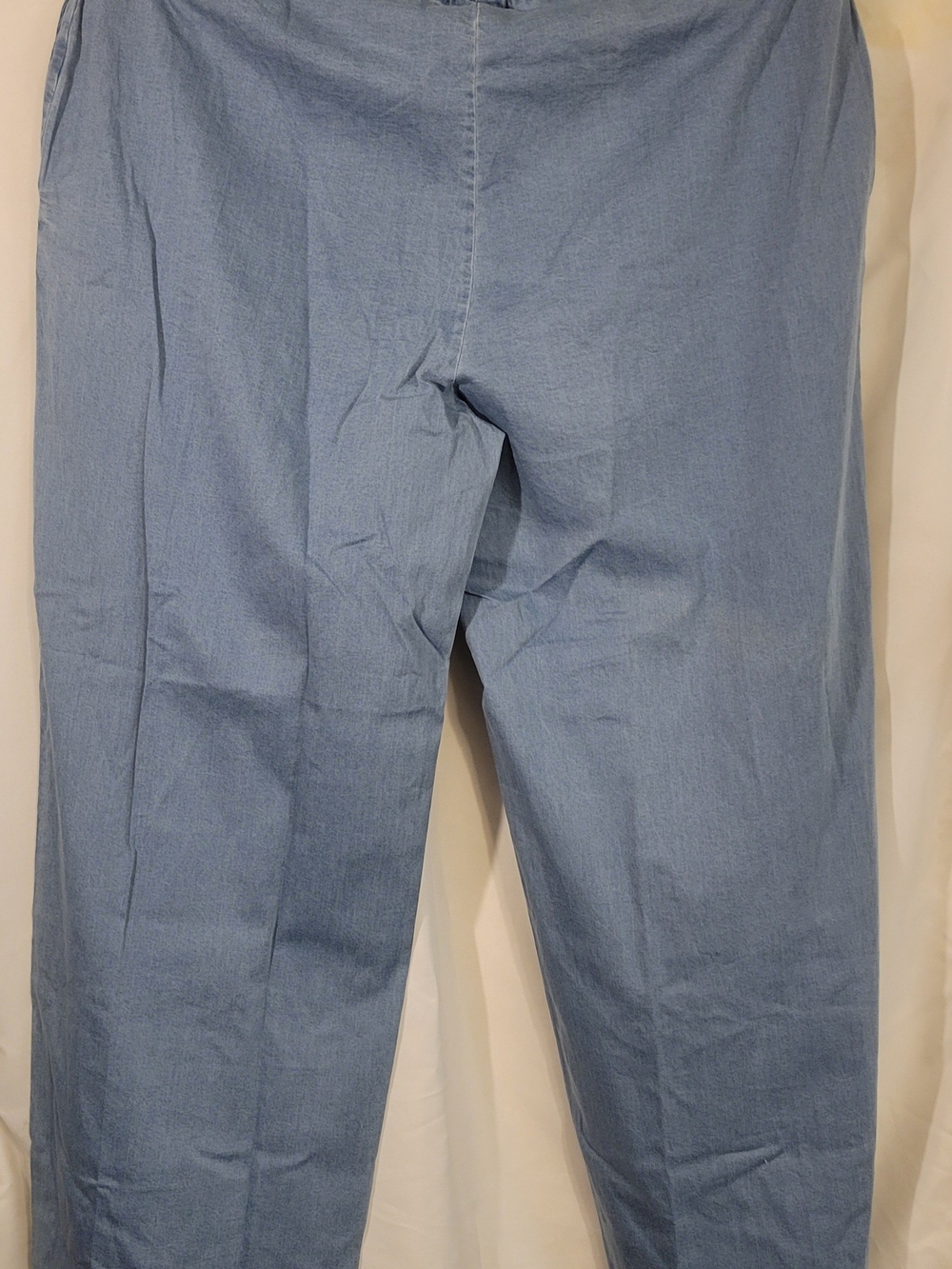 Wendy Williams 3X Chambray Pull On Wide Leg Pants Light Wash Plus Size - Picture 6 of 6
